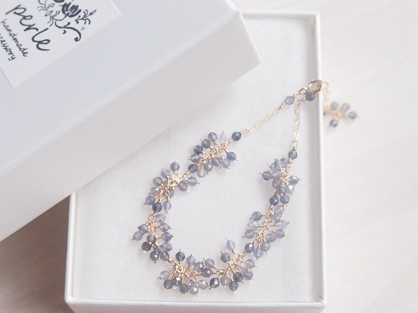 【一点物】アイオライトのレースブレスレット（14kgf）