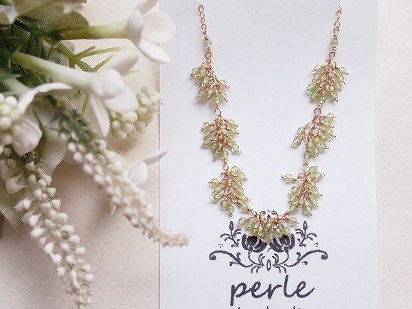 ペリドットのレースブレスレット（14kgf）