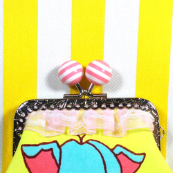 キャンディーちびっこがま口フリル付き シャルル レモンイエロー 3枚目の画像