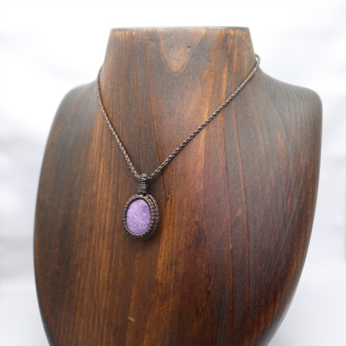 チャロアイト・マクラメペンダント（天然石・パワーストーン・癒し