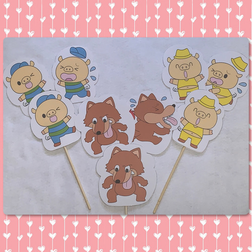 三びきのこぶた ペープサート カードシアター おもちゃ・人形 koharu