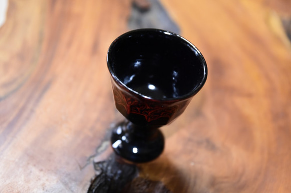 薩摩陶胎漆器　ワインカップ 2枚目の画像