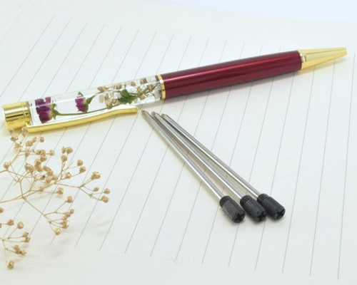 【as】オーダー ハーバリウムボールペン ハーバリウムボールペン【シルバー×ブルー】 | K'sLily STORE