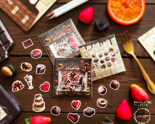 現品限り！いろいろ素材のスイーツ  フレークシール  ちょっと一息コーヒーも 送料無料 フレークシール カフェ シール 喫茶店 ステッカー