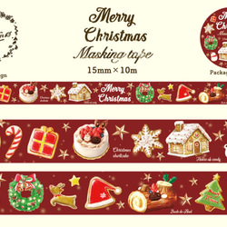 【12月25日まで限定】クリスマスのスイーツがいっぱい！クリスマスのスイーツマスキングテープ 2枚目の画像