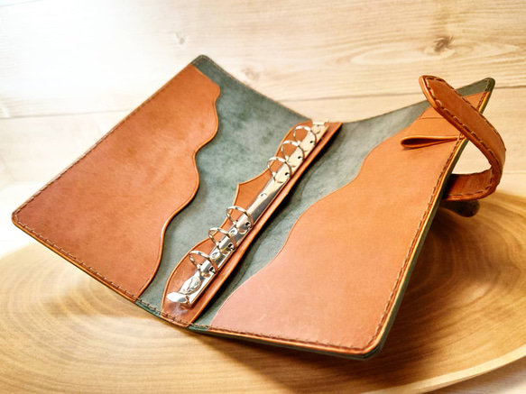 【ロロマレザー】バイカラーシステム手帳　バイブルサイズ 