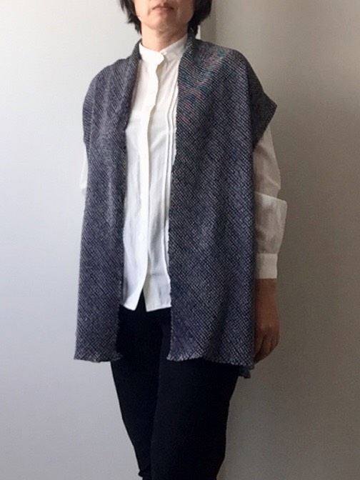 絞りの兵児帯をリメイクしたベスト