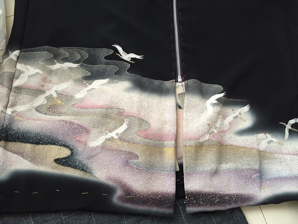 セミオーダー 留袖コート 鶴と銀河 4枚目の画像
