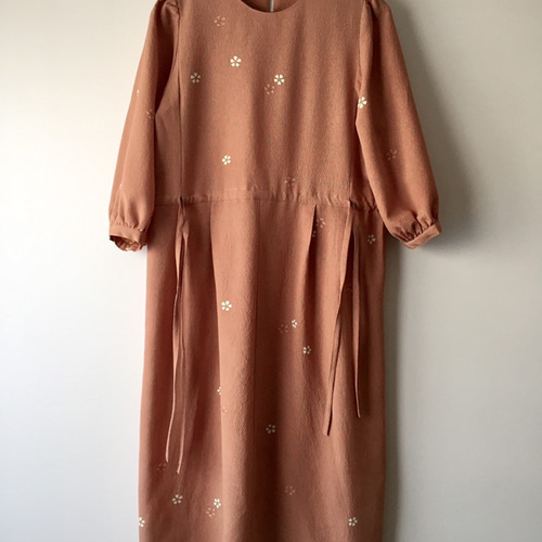 着物リメイクワンピース オレンジ桜 ワンピース アトリエ