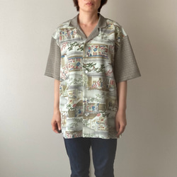 着物で作ったアロハシャツ　染め物屋 1枚目の画像