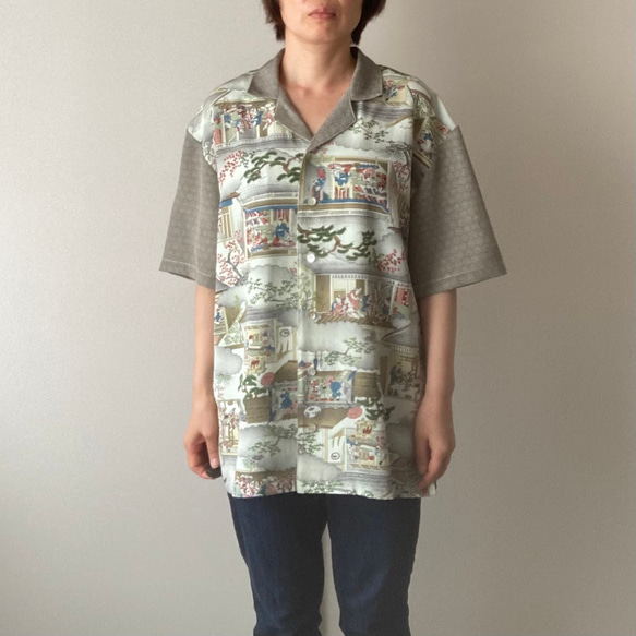 着物で作ったアロハシャツ　染め物屋 1枚目の画像