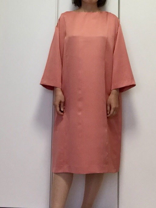 着物リメイクシンプルワンピース ピンク格子