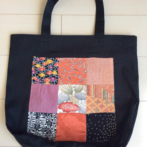 着物リメイク パッチワークコットンバッグ トートバッグ アトリエ