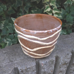 ☆陶器　植木鉢カバー　貼花 2枚目の画像