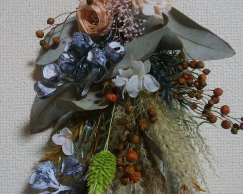 ユーカリスワッグ カンナ屑ローズとユーカリのスワッグ ドライフラワー Huku-ya 通販