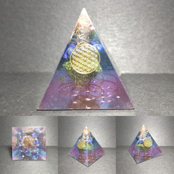（訂製）宇宙星空&鑽石之心 奧剛/奧根/魔法石/能量塔/青金石能量金字塔 許願 開運 轉運 orgonite 第2張的照片