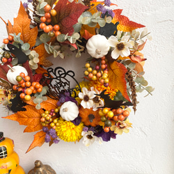 秋色あざやか♡　～Happy　Halloween　wreath～　＊30cm＊ 3枚目の画像