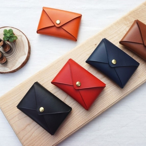 アラ]革封筒形カードケース＆小銭入れ 名刺入れ・カードケース アラ