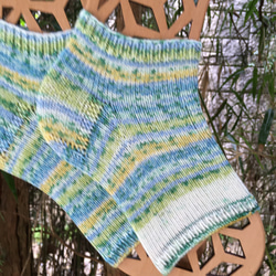 さわやか靴下　バンブーヤーン手編み　イタリアの毛糸ラナグロッサ 3枚目の画像