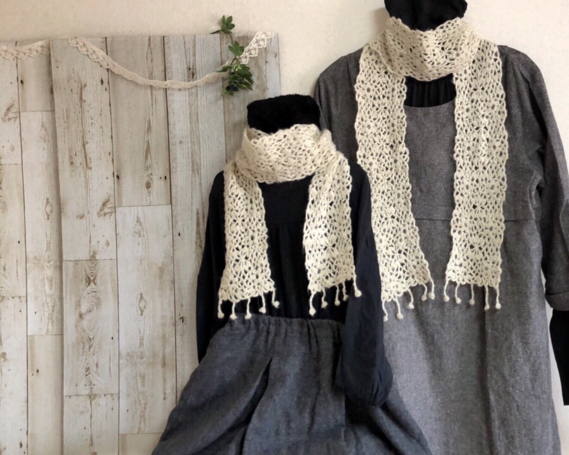 セットでお得❁⃘お揃いの❁︎モチーフマフラー(2点セット)❁⃘送料無料