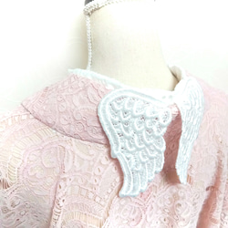 天使の羽衿 衣紋に羽が生える半襟 純白 3枚目の画像