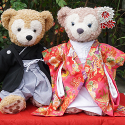 ダッフィー&シェリーメイのウェディング衣装 羽織袴と白無垢 赤 その他