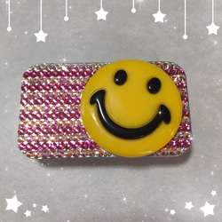 Sale！用途色々スライドケース◇スワロフスキークリスタル使用 スマイル② 2枚目の画像