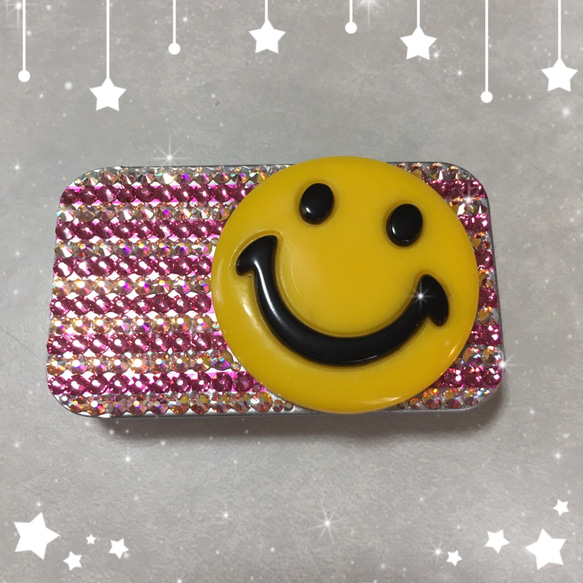 Sale！用途色々スライドケース◇スワロフスキークリスタル使用 スマイル② 2枚目の画像