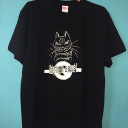 【2枚以上購入で30%OFF】 コットンオリジナルTシャツ　cat gang(ねこギャング) 1枚目の画像