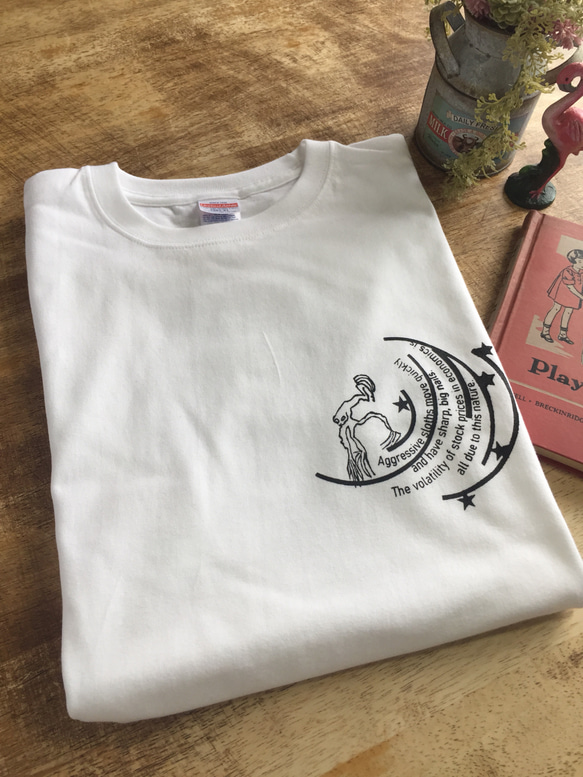 【2枚以上購入で30%OFF】コットンオリジナルTシャツ　 Aggressive sloths(なまけもの) 4枚目の画像