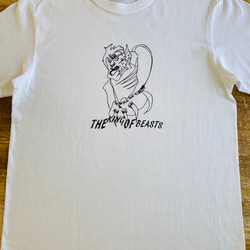 【2枚以上購入で30%OFF】コットンオリジナルTシャツ　LION (百獣の王） 3枚目の画像