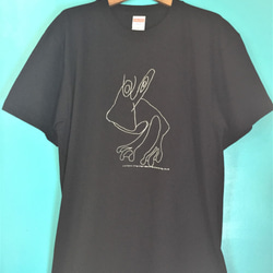 【2枚以上購入で30%OFF】コットンオリジナルTシャツ　かえる（FROG） 1枚目の画像