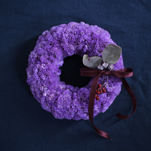 紫スターチスのまんまるリース✳︎ドライフラワー◎18センチ リース  