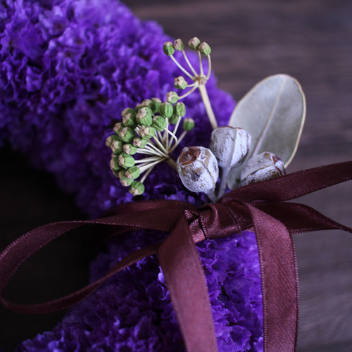 スターチスの紫まんまるリース✳︎ドライフラワー◎18センチ リース  