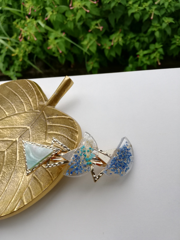 ブルー霞みそうバレッタ 1枚目の画像