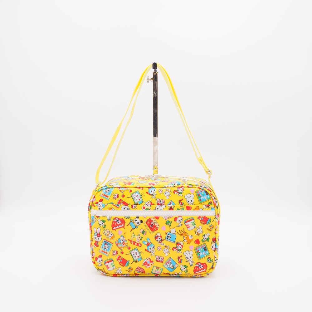 受注製作　幼稚園バッグ　防水ラミネート素材のショルダーバッグ　レトロ ハニーチューン イエロー　通園バッグ　入園　女の子