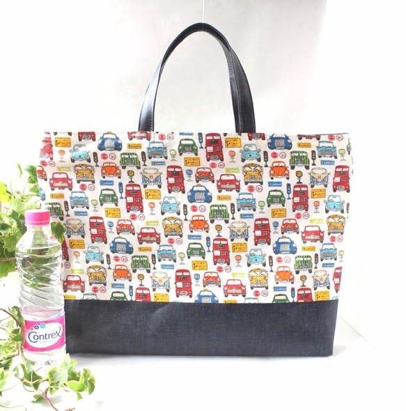 【受注制作】絵本バック　レッスンバック　乗り物 受注制作】絵本バック レッスンバック 乗り物 【ハンドメイド