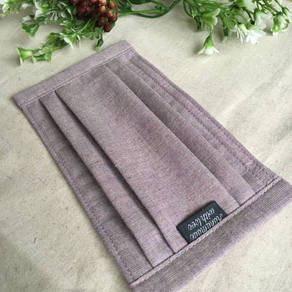 再販【送料無料】cotton linen  プリーツマスク　grayish color 4枚目の画像