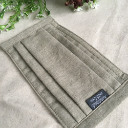 再販【送料無料】cotton linen  プリーツマスク　grayish color 6枚目の画像