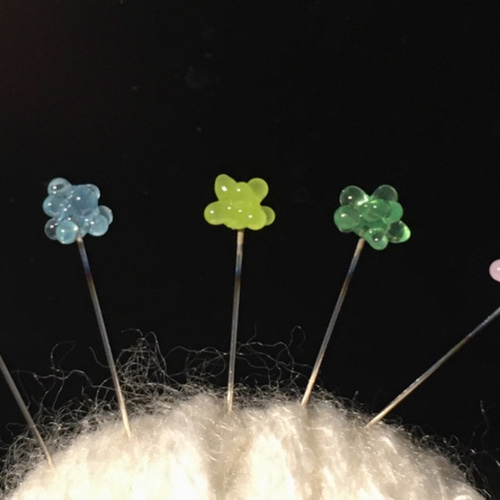 ガラスのまち針 こんぺいとう♪ 5本 その他雑貨 marucco 通販 10835245