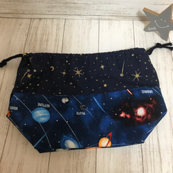 お弁当袋　巾着☆宇宙の軌道　銀河 4枚目の画像