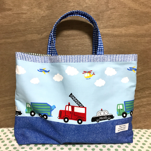 入園入学 5点セット✜ はたらく車 たくさん柄♪ レッスンバッグ