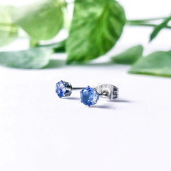 カイヤナイト×シルバー シンプル立爪ピアス ピアス（スタッド・一粒