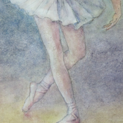 ☆ 水彩画 『バレリーナ』－1 ／ 自筆・手描き原画 ／ 額（太子