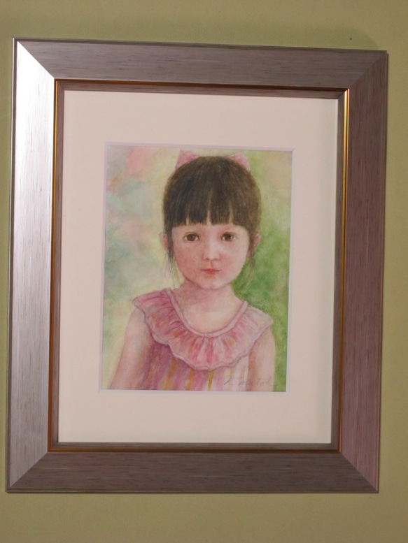 絵画　少女　水彩画 絵画少女水彩画