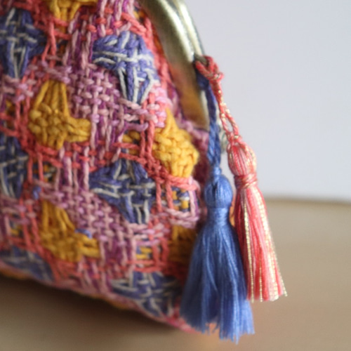 リントンファンシーツイードのがま口財布・小物入れ PINK がま口 uzo