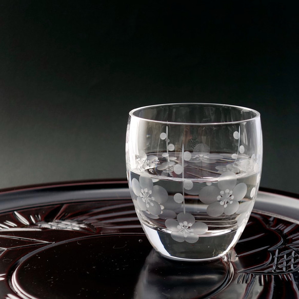 切子 冷酒グラス 梅柄切子 グラス アトリエAnsan 切子販売 通販