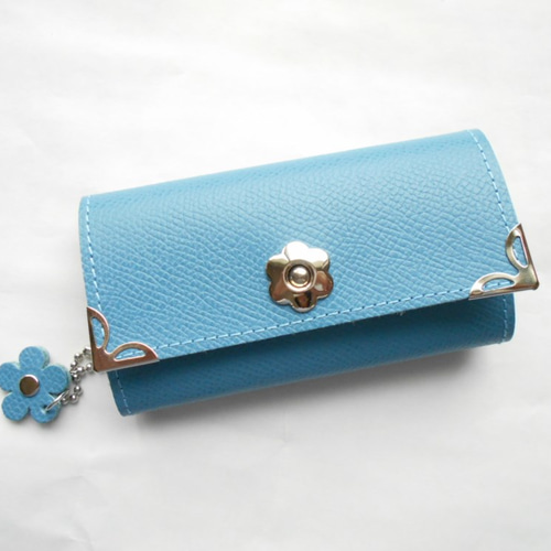 HERMES 青色 レザー キーケース HERMES 青色 レザー キーケース