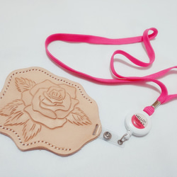 玫瑰花 -皮雕卡套 紀念、生日禮物  、特別禮物、證件夾、悠遊卡套、識別證套、卡片套 第4張的照片