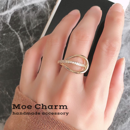 再販】ゴールドデザインリング 指輪 指輪・リング Moe Charm